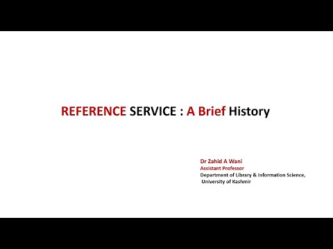 HISTORY OF REFERENCE SERVICE