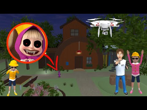 Yuta Cecep Panics After Asep Hilangs at Masha's Cul1k Fake Ghost in Sakura School Simulator