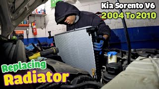 2004 to 2010 Kia Sorento V6  replacing RADIATOR