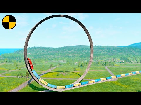 Trains vs Giant Loop 😱 Beamng.Drive