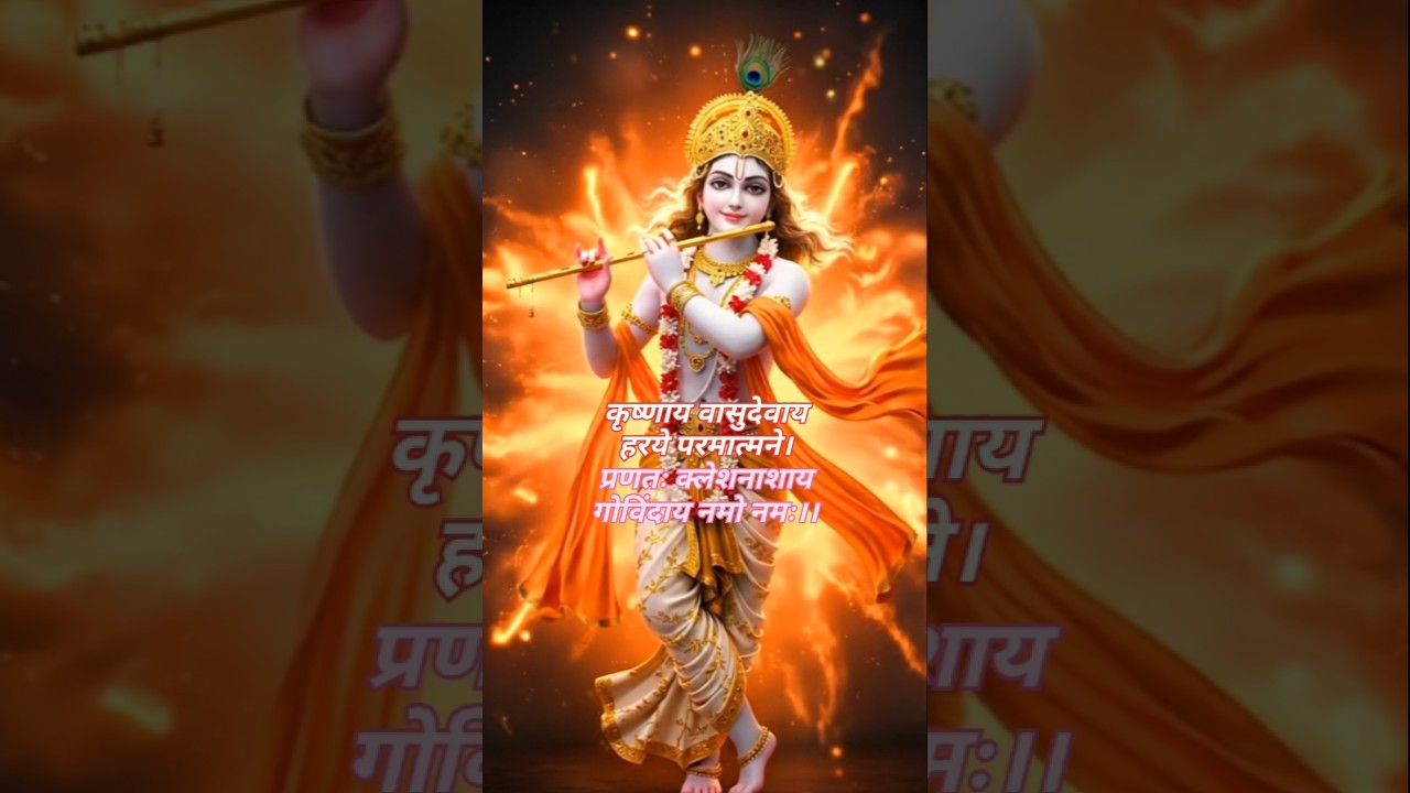Powerful Krishna Mantra Krishnaya Vasudevaya Haraye Paramatmane Hare Krishna Meditation Mantra 🌺🙏🚩