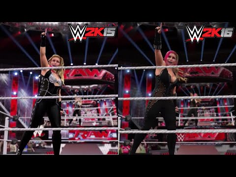 WWE 2K16 vs WWE 2K15: Natalya Sharpshooter & Winning Animation Gameplay Comparison!