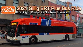 NICE n20X Bus Ride: 2021 Gillig BRT Plus 2019 from Flushing to Roslyn