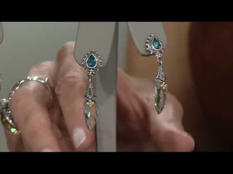 Barbara Bixby Sterling & 18K Gemstone Drop Earrings on QVC