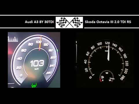 Audi A3 8Y 30TDI VS. Skoda Octavia III 2.0 TDI RS - Acceleration 0-100km/h