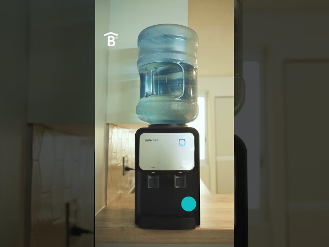 Vídeo relacionado con Dispensador de agua caliente y fría AUYART, estilo moderno, negro y verde, 18.9 litros, 550 W, doble caño, calefacción y refrigeración multifuncional