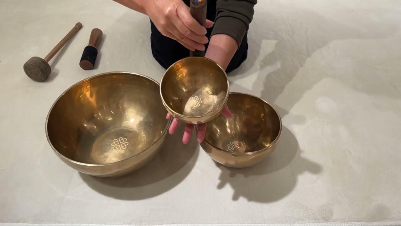 チベット・シンギングボウル３点セット（小・中・大）『音のきざはし（階）』浄化・瞑想・ヨガ・ヒーリング・マインドフルネス｜amanamana アマナマナ