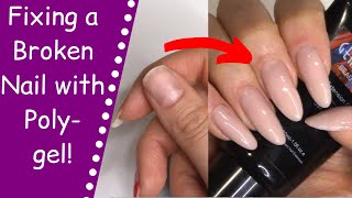 I Broke a Nail! | Fixing with Polygel Overlay and Extension! 😍 Gershion Polygel Nails Tutorial