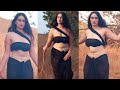 Desi Diva Actress Megha Shukla Stunning Curves Black Tradional Photoshoot