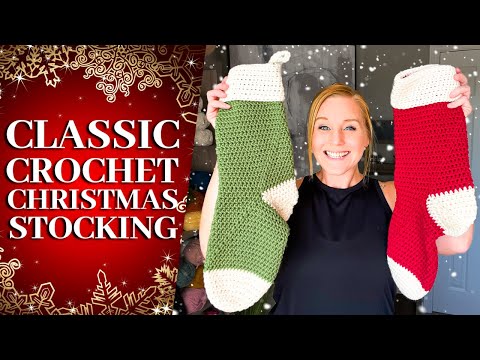 EASY Classic Crochet Christmas Stockings // Beginner Friendly // Step-By-Step Tutorial