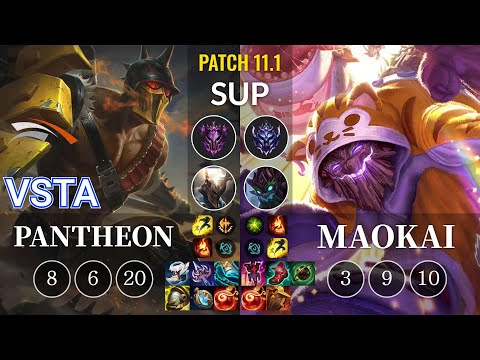 HLE Vsta Pantheon vs Maokai Sup - KR Patch 11.1