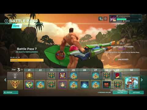 Paladins 2.7 Sun & Moon - Battlepass 7 Shore Patrol All Items, All Levels, Free and Paid Path