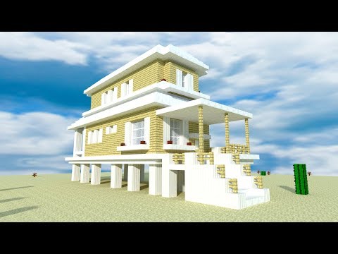 Minecraft: How to Build a Modern Beach House!!! Tutorial