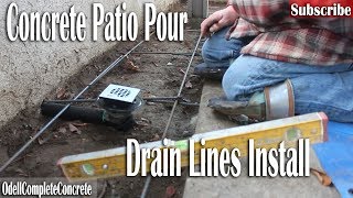 How to Pour a Concrete Backyard Patio and Install Drains