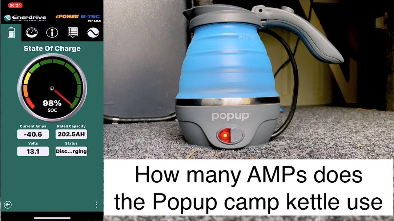 How much power does the POPUP camp kettle use