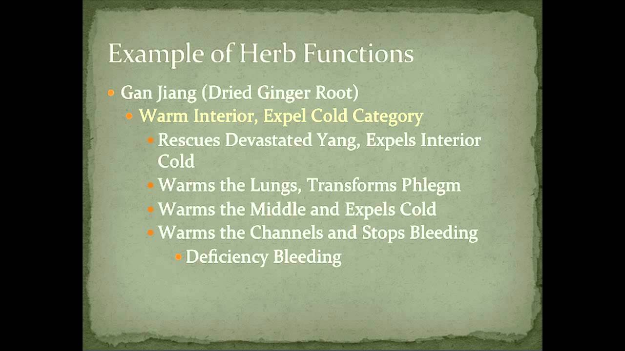 Herb Functions of Ginger Root in Chinese Medicine - YouTube