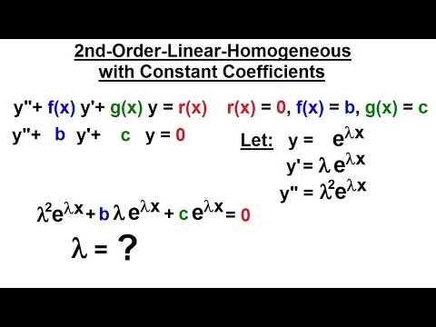 Differential Equation - 2nd Order Linear (5 of 17) Homogeneous with Constant Coefficients