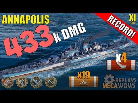 DAMAGE RECORD! Annapolis 433k Damage & 4 Kills | World of Warships Gameplay