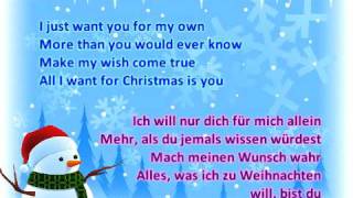 Miley Cyrus - All I Want For Christmas Is You (Lyrics + german translation on screen)