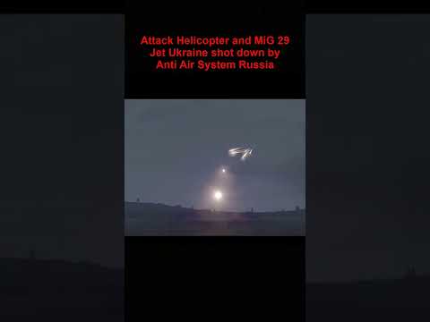 Attack Helicopter and MiG 29 Jet Ukraine shot down by Anti Air System Russia