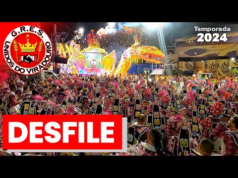 Viradouro 2024 (Campeã) | Bateria no Desfile | Samba ao vivo - #Desfile24