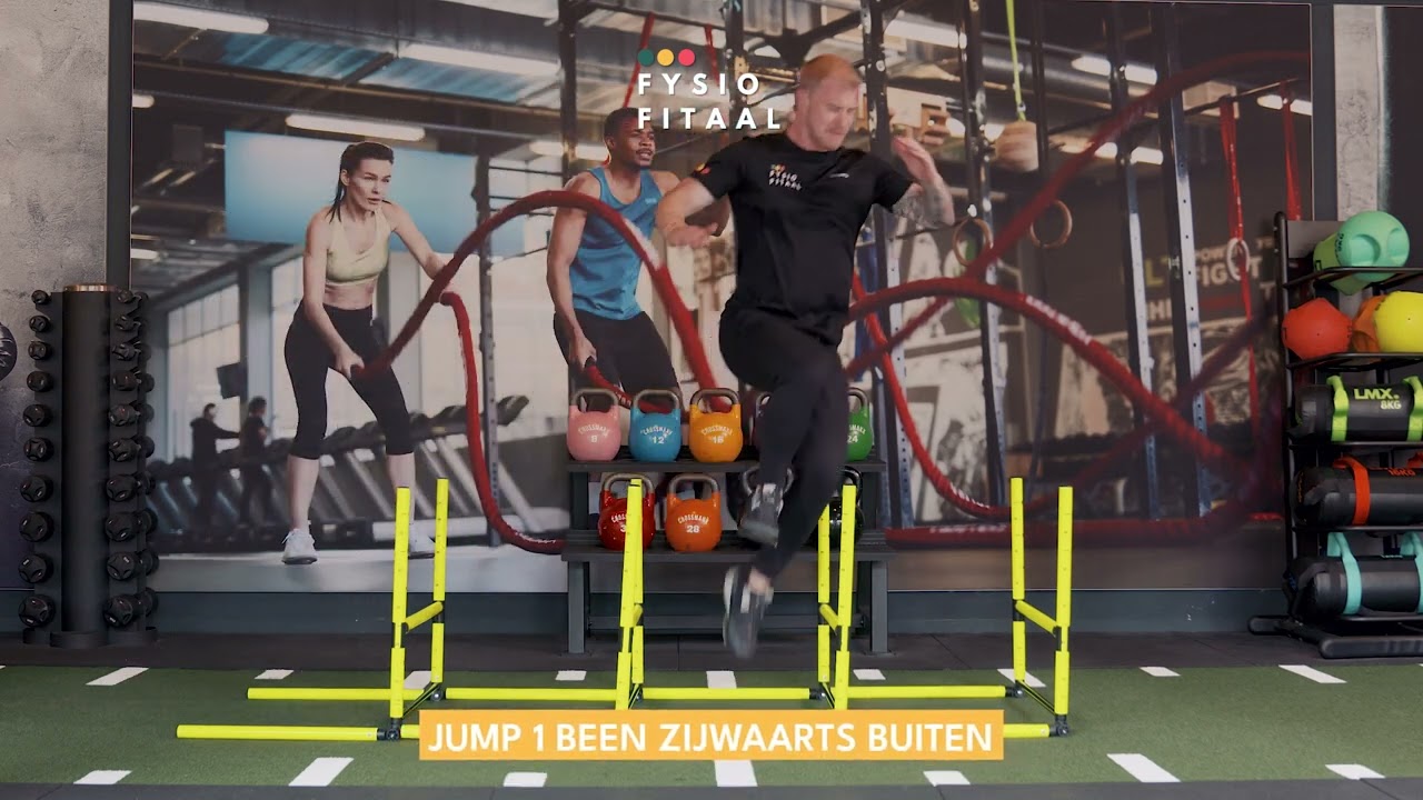 Video thumbnail: Single Leg Zijwaarts Over Horde (Buiten naar Binnen) — instructievideo