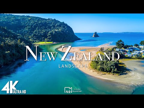 Flying Over New Zealand (4K UHD) - Calming Music With Spectacular Natural Landscape for Relaxation