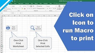 Excel VBA Tutorial: Click on icon to run print preview (or any VBA code) by assigning macro to shape
