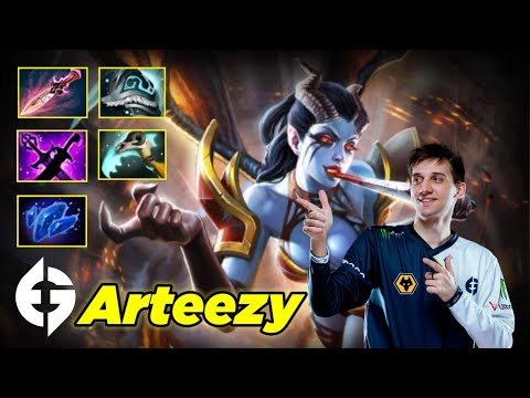 Arteezy - QUEEN OF PAIN SAFELANE TO EZ 16 KILLS - DOTA 2 PRO PLAYER GAMEPLAY