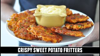 "Better than Sweet Potato Casserole" CRISPY Sweet Potato Fritters