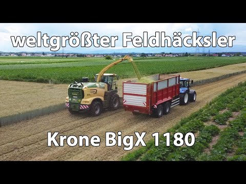 Krone BigX 1180 bei der GPS Ernte: weltweit stärkster Feldhäcksler