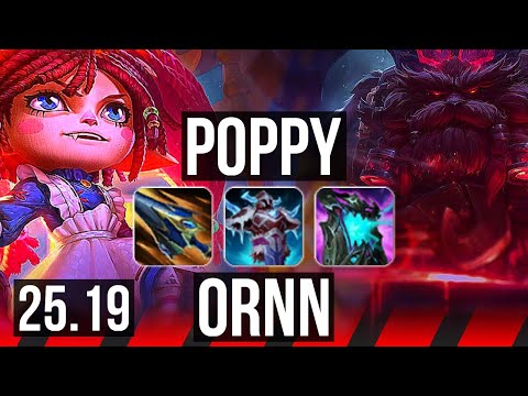 POPPY vs ORNN (TOP) | 11/1/13, 6 solo kills, Legendary, 40k DMG | KR Grandmaster | 25.19