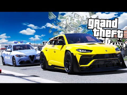 FUGA DALLA RAPINA in LAMBORGHINI URUS! |GTA 5 Mod Vita Da Gangster (7) #104