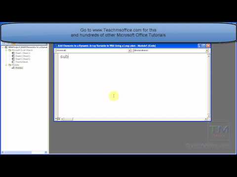 Add Elements to a Dynamic Array Variable in VBA Using a Loop - Macros in Excel