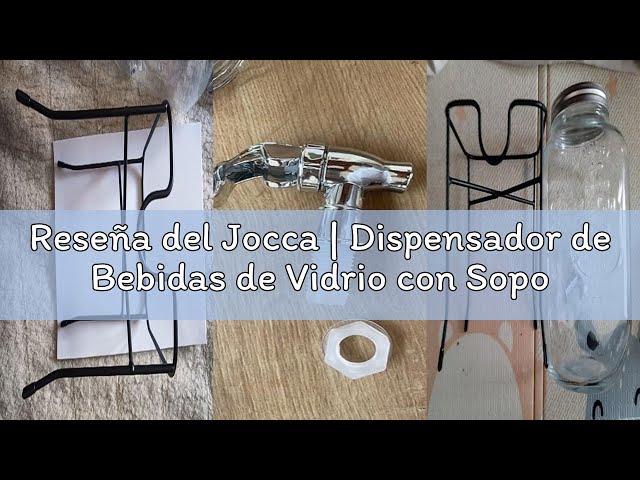 Vídeo relacionado con Jocca | Dispensador de Bebidas de Vidrio con Soporte | 4 Litros | Base de Acero Inoxidable | Grifo Antigoteo, para Agua, Zumos, Cócteles e Infusiones