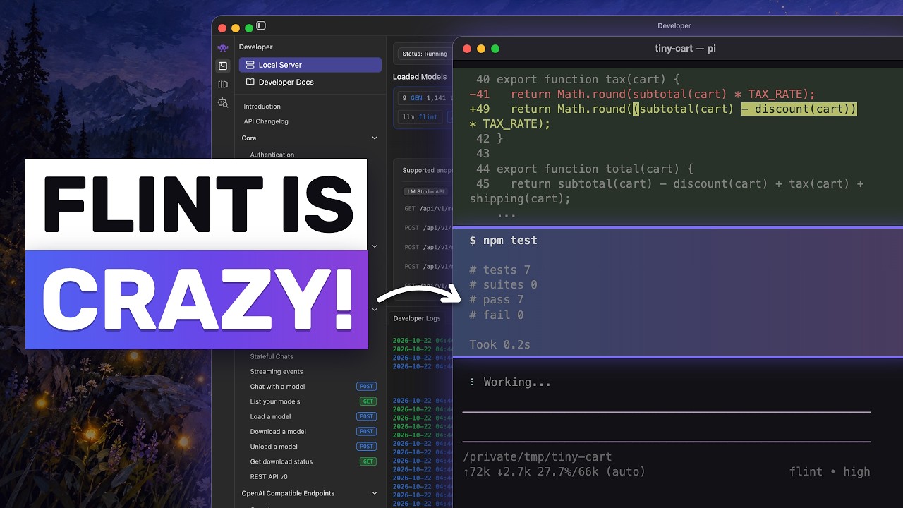 Recursive Flint: This OPEN Local Coding Model is CRAZY! (Tested with Pi, OpenCode & PandaCode)