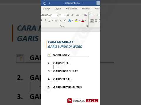 Cara Buat Garis Kop