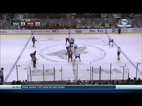 Eric Nystrom backhand goal 2-0 Nashville Predators vs Phoenix Coyotes 10/31/13 NHL Hockey.