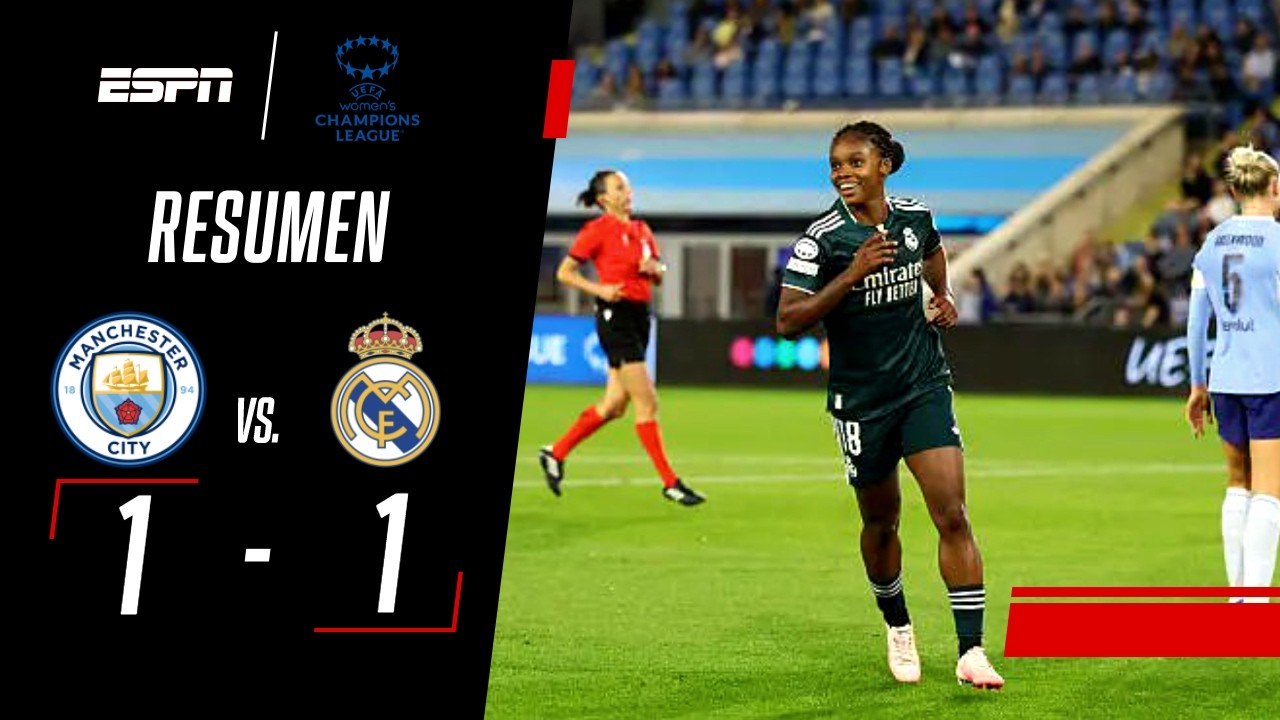 LINDA CAICEDO MARCÓ EN EL EMPATE DEL REAL | Manchester City W 1-1 Real Madrid W | RESUMEN
