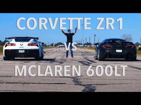 2019 Corvette ZR1 vs McLaren 600LT Drag Race