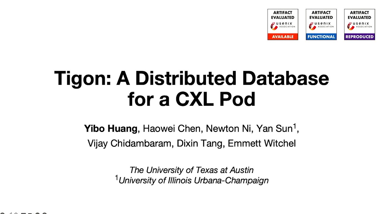 OSDI '25 - Tigon: A Distributed Database for a CXL Pod