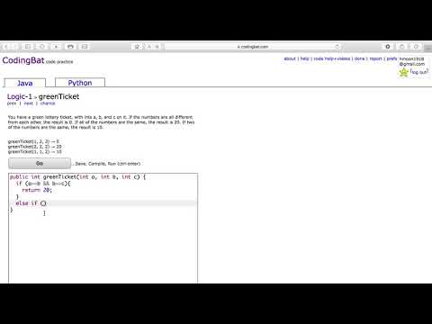 Logic 1 Greenticket Java Tutorial Codingbat Com