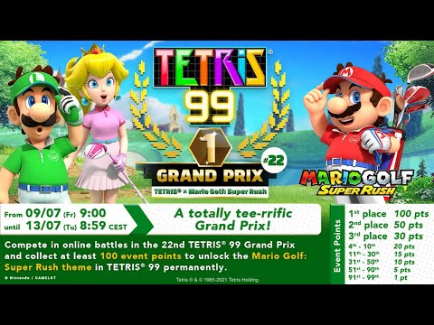 Tetris 99 (theme Mario Golf Super Rush) (switch) + solo (theme Game Boy)