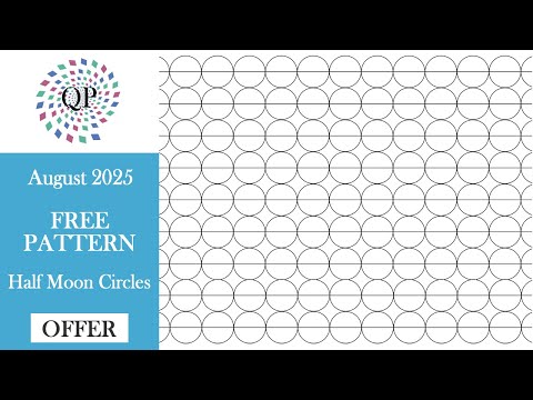 Free Quilting Pantograph for August 2025 - Half Moon Circles