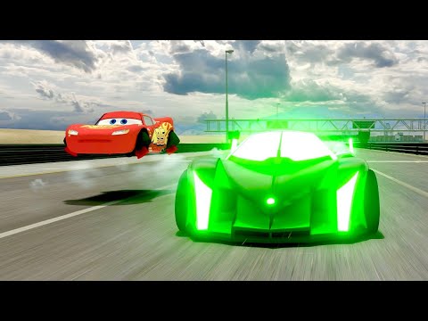 Devel Sixteen 2014 Alien Engine vs Lightning McQueen JET NITRO Engine at Special Stage Route X