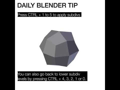 Daily Blender Tip #12 - Quickly Toggle Subdiv Levels