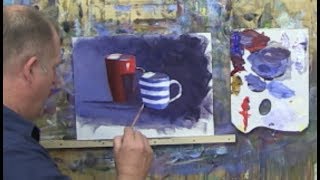 Learn To Paint TV E40 &quot;The Coffee Mugs&quot; Still Life Coffee Mugs Acrylic Painting
