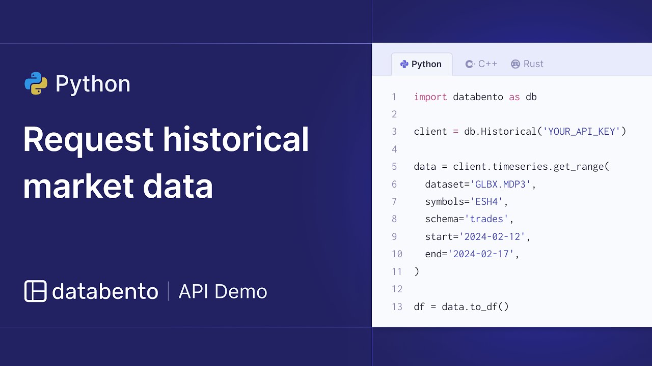 How to request historical market data using Python | Databento