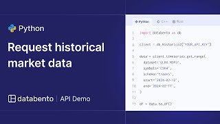 Download the video "How to request historical market data using Python | Databento"