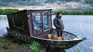 RAINY NIGHT IN A BOAT CAMPER on an Island!